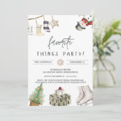 Niedliche Lieblingssendungen & Tausch Weihnachten Einladung (Stehend Vorderseite)