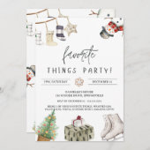 Niedliche Lieblingssendungen & Tausch Weihnachten Einladung (Vorne/Hinten)