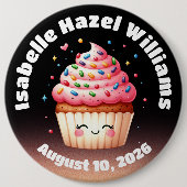 Niedliche L'il Cupcake Candy Sprinkles Kinderdusch Button (Vorderseite)