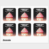 Niedliche L'il Cupcake Candy Sprinkles Kinderdusch Quadratischer Aufkleber (Blatt)