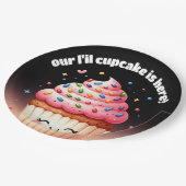 Niedliche L'il Cupcake Sprinkles Baby Dusche Willk Pappteller (Schrägansicht)