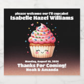 Niedliche L'il Cupcake Sprinkles Baby Dusche Willk Schaumweinetikett (Einzelnes Label)
