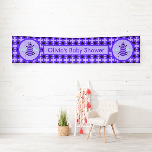Niedliche Lila Babybeere Geschlecht Neutrale Babyd Banner (Insitu)
