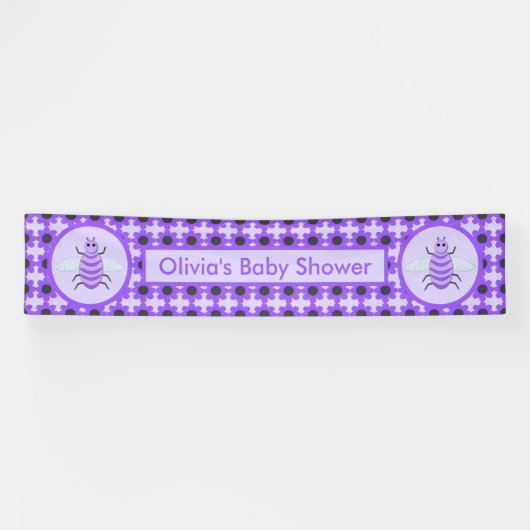 Niedliche Lila Babybeere Geschlecht Neutrale Babyd Banner (Horizontal)