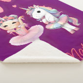 Niedliche Lila Ballerina Unicorn Fleece Blanket Sherpadecke (3/4)