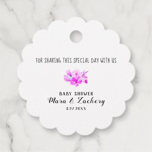 * Niedliche Lila Blue Dragon Baby Dusche Vielen Da Geschenkanhänger (Rückseite)