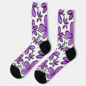 Niedliche lila Blume Socken (Linkes Detail)