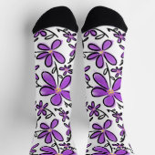 Niedliche lila Blume Socken (Oben)