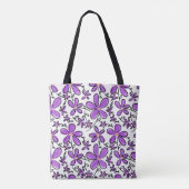 Niedliche lila Blume Tasche (Rückseite)