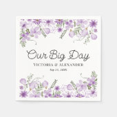 Niedliche Lila Blumenfreigabe Serviette (Vorderseite)