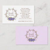 Niedliche Lila Blumenzauber Buchungsanfrage Kinder Begleitkarte (Vorne/Hinten)