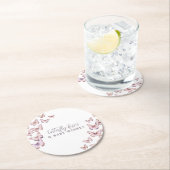 Niedliche Lila Butterfly Kisses & Baby Wünsche Dus Runder Pappuntersetzer (Vor Ort)