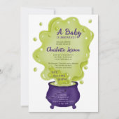 Niedliche lila Caldrön-Halbpendusche Einladung (Vorderseite)