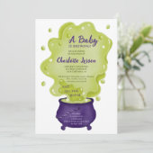 Niedliche lila Caldrön-Halbpendusche Einladung (Stehend Vorderseite)