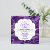 Niedliche Lila Camouflage, Camouflage Einladung (Stehend Vorderseite)