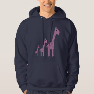 Niedliche lila Cartoon-Giraffen-Marine Hoody