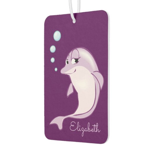Niedliche Lila Delphin Personalisiert Autolufterfrischer (Links)