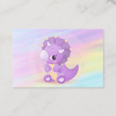 Niedliche Lila Dinosaur Babydusche Windelwanne Bu Visitenkarte (Rückseite)
