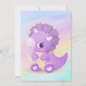 Niedliche Lila Dinosaur Kinderdusche Danke Karte (Rückseite)