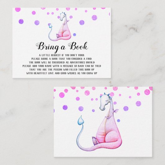 *~* Niedliche Lila Dragon Kinderdusche Buch bringe Begleitkarte (Vorne/Hinten)