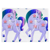 Niedliche Lila Einhörner Große Geschenktüte (Rückseite)