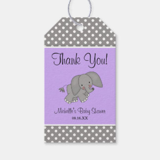 Niedliche Lila Elephant Girl Babydusche Geschenkanhänger