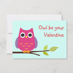Niedliche lila Eule im Klassenzimmer Valentine tau Einladung