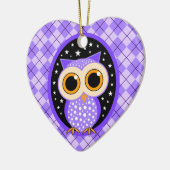 niedliche lila Eule Keramikornament (Links)