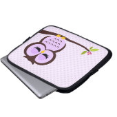 Niedliche lila Eule Laptopschutzhülle (Vorne Knopf)