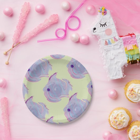 Niedliche Lila Fischpapierplatte Pappteller (Party)