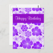 Niedliche lila Geburtstagskarte Postkarte (Vorne/Hinten)