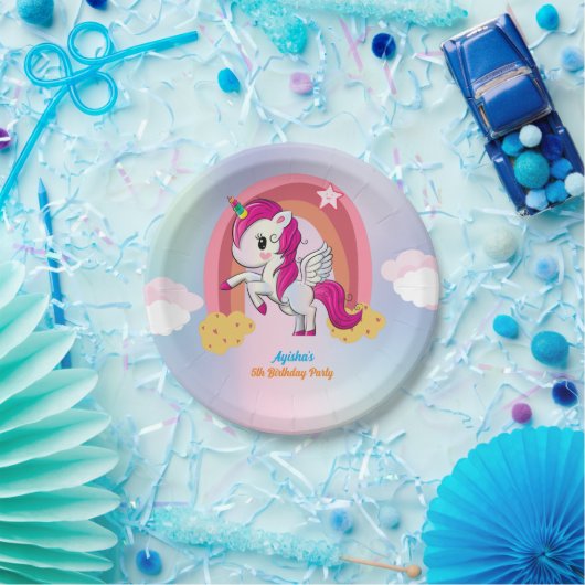 Niedliche lila Geburtstagsparty Pappteller (Party)