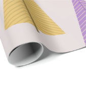 Niedliche Lila-gelbe skandinavische Weihnachtsbaum Geschenkpapier (Rolleneckpunkt)