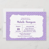 Niedliche Lila Giraffe Kinderdusche Einladung (Rückseite)