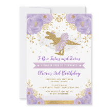 Niedliche Lila Goldprinzessin Dinosaur Girl Geburt