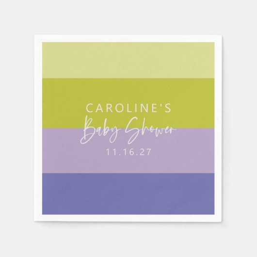 Niedliche Lila Green Strip-Mod mit individueller B Serviette (Vorderseite)