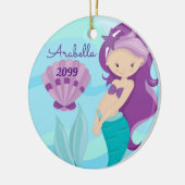 Niedliche Lila Haare Meerjungfrau Keramik Ornament (Links)