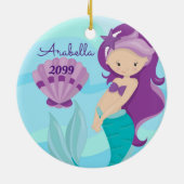 Niedliche Lila Haare Meerjungfrau Keramik Ornament (Hinten)