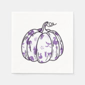 Niedliche Lila Halloween-Ikonen im Kürbiscocktail Serviette (Vorderseite)