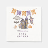 Niedliche Lila Halloween-Kinderdusche Serviette (Vorderseite)