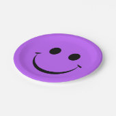 Niedliche Lila Happy Face Birthday Paper Teller (Schrägansicht)