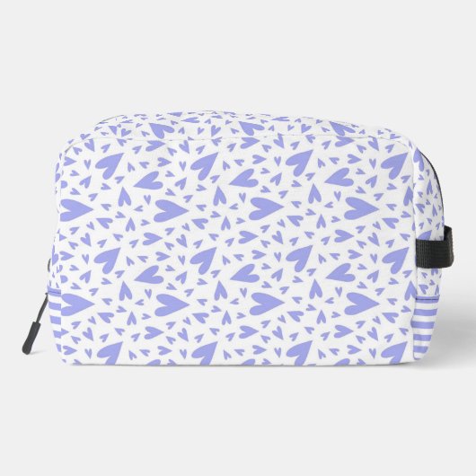 Niedliche Lila Herzen - Mit Monogramm Waschbeutel (Rückseite)