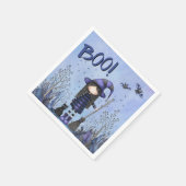 Niedliche Lila Hexe Kids Halloween Serviette (Ecke)