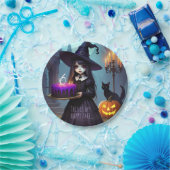 Niedliche, Lila Hexe zum Geburtstag, gotisches The Pappteller (Party)