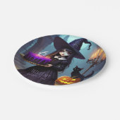 Niedliche, Lila Hexe zum Geburtstag, gotisches The Pappteller (Schrägansicht)