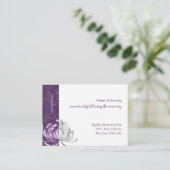 Niedliche Lila Hochzeitsempfehlung Begleitkarte (Stehend Vorderseite)