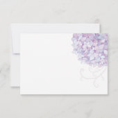 Niedliche Lila Hydrangea Bloom Wedding RSVP Karte (Rückseite)