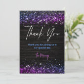 Niedliche lila Imitate Glitzer vielen Dank Karte (Stehend Vorderseite)