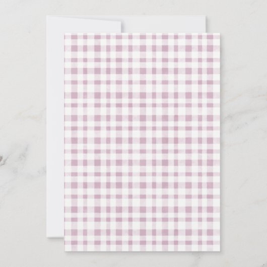 Niedliche Lila Karierte Cactus Boho Llama Babydusc Dankeskarte (Rückseite)