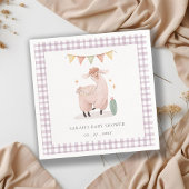 Niedliche Lila Karierte Cactus Boho Llama Babydusc Serviette